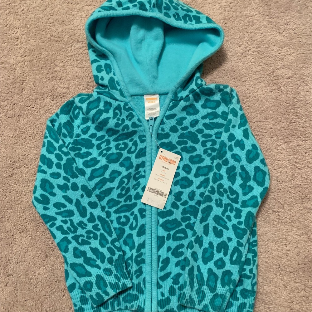 NWT Gymboree zip up hooded sweater 3t-4t